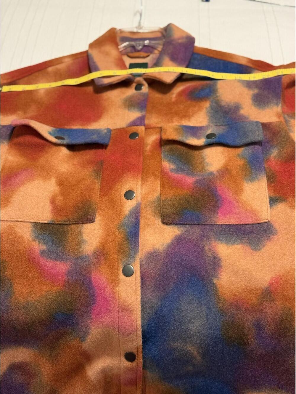 Wild Fable Multicolor Tie-Dye Fleece Shacket Size M Good Used Condition - Picture 6 of 8
